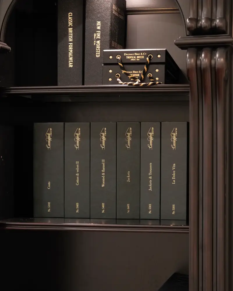 Dugdale cloth bunches in the fitting room cabinet
